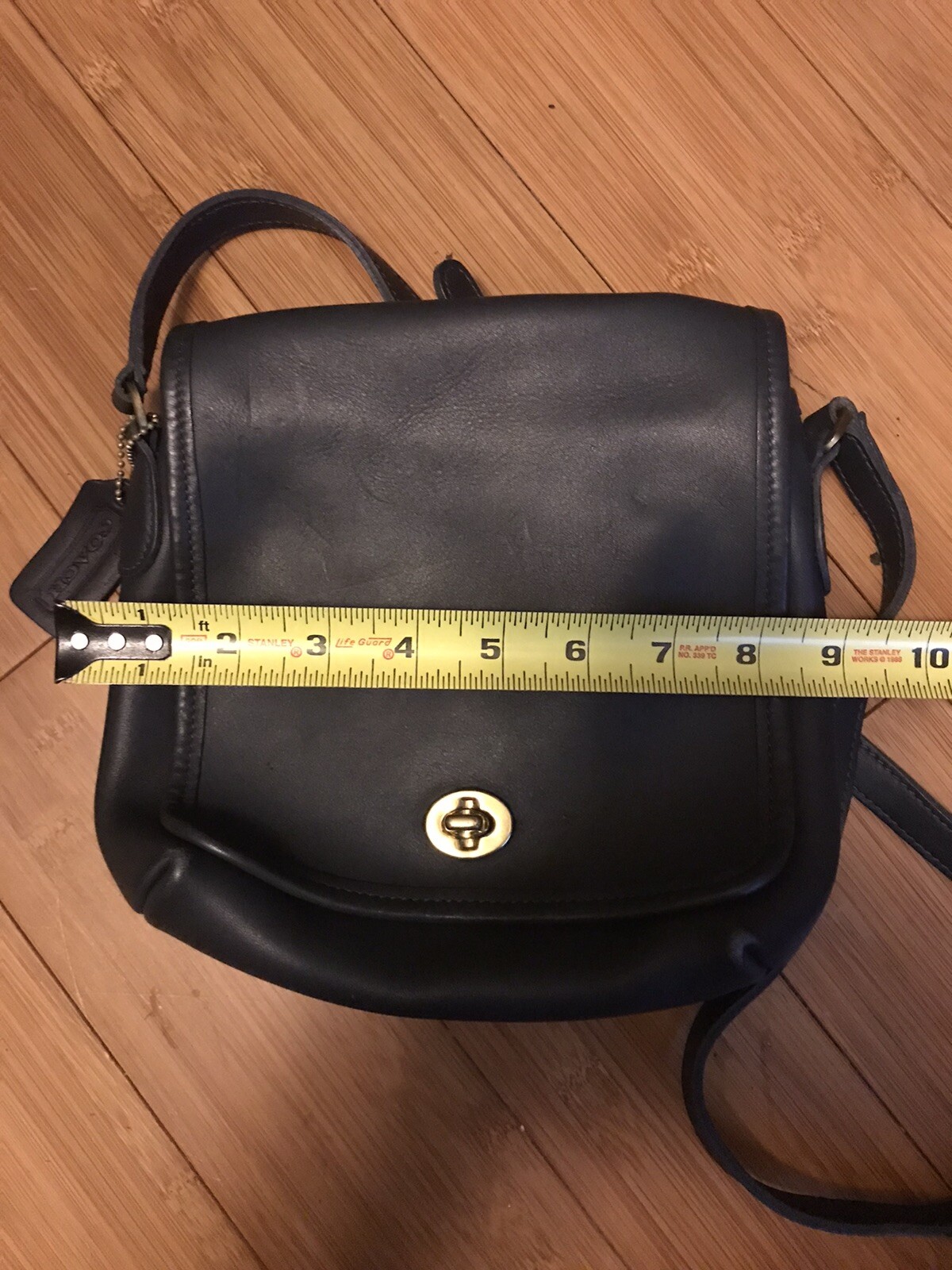 COACH VINTAGE LEATHER Shoulder Bag Navy Gem