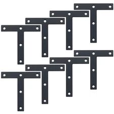''T'' Flat Brackets,Corner Bracket Black Corner Brace Mending Plate Repair 120mm
