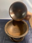 BOWL & LID WOOD CARVED ROUND DISPLAY similar to Ethiopian Gurage serving bowl — photo 7