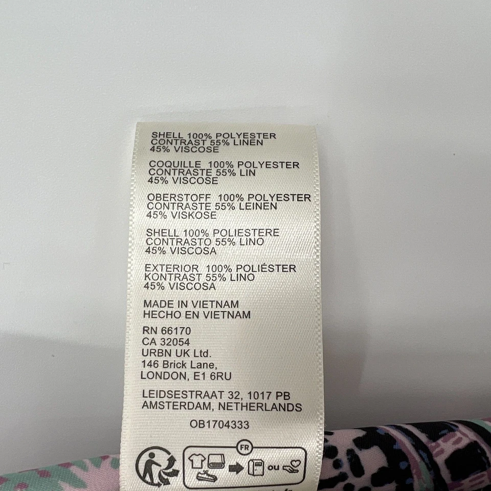 Free People Blouse Womens M Handkerchief Shirt Floral Geometric Scarf Asymmetric - Image 4 of 4