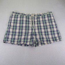 Vintage Polo Ralph Lauren Swim Trunks Mens 3XB Big Blue Green Plaid Bathing Suit