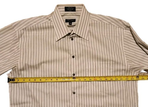 Vintage Axcess Mens Long Sleeve Button Down Shirt 16 34-35 Gray White Striped - Picture 7 of 10