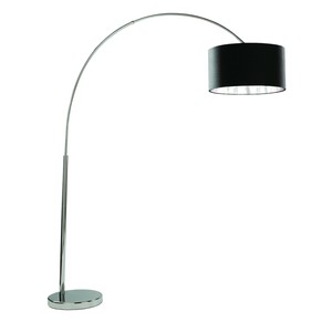 Large Floor Lamp Overhang With Drum Shade Arcus Black Silver