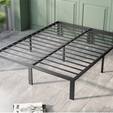 Metal Bed Frame Mattress Foundation Steel Slat Support Storage Space for Bedroom