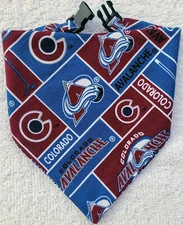 Buckle Dog Bandana Scarf Cat Bandanna COLORADO AVALANCHE Hockey nhl Handmade