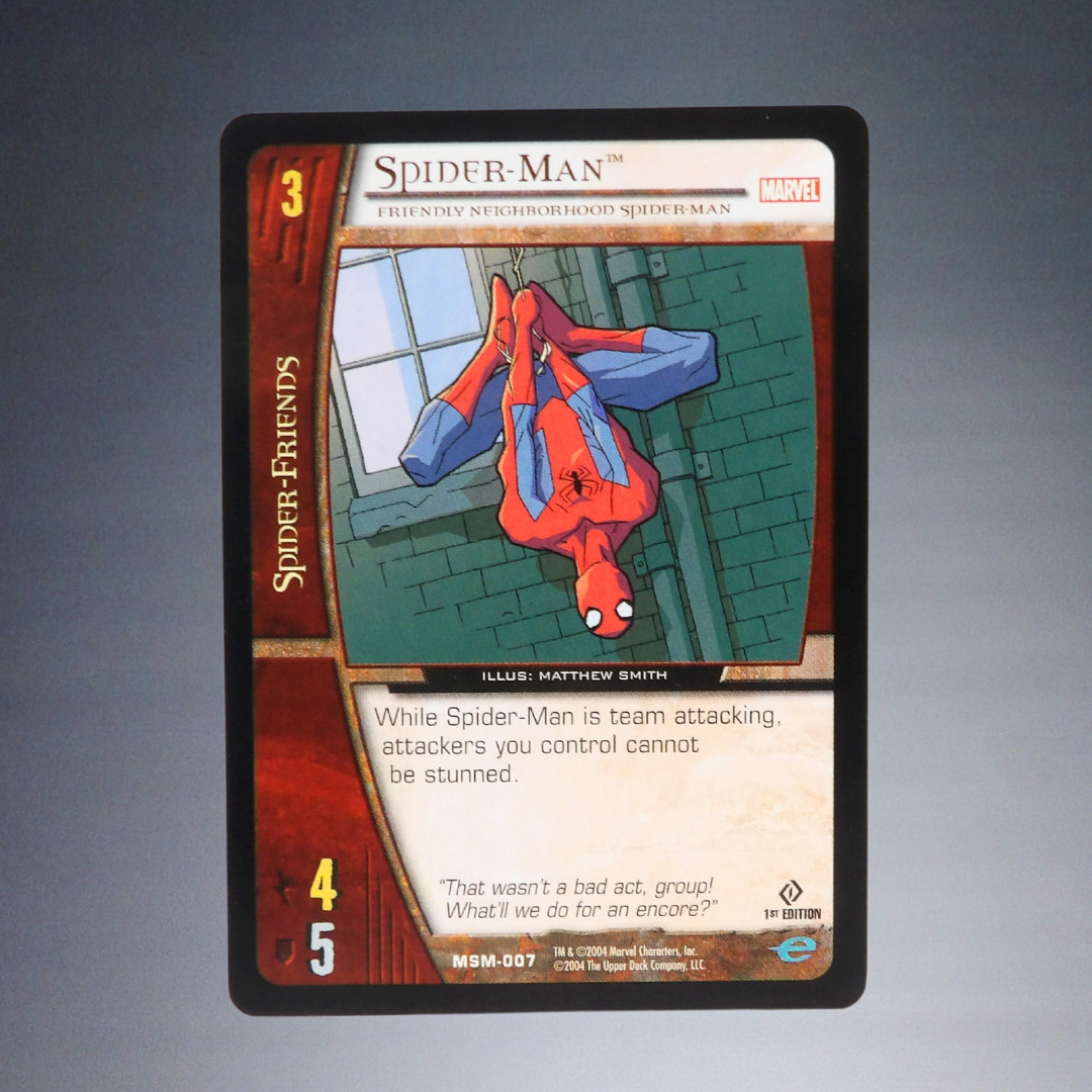 04 UPPER DECK MARVEL VS SPIDERMAN #MSM-007 1ST EDITION WEB OF SPIDERMAN TC