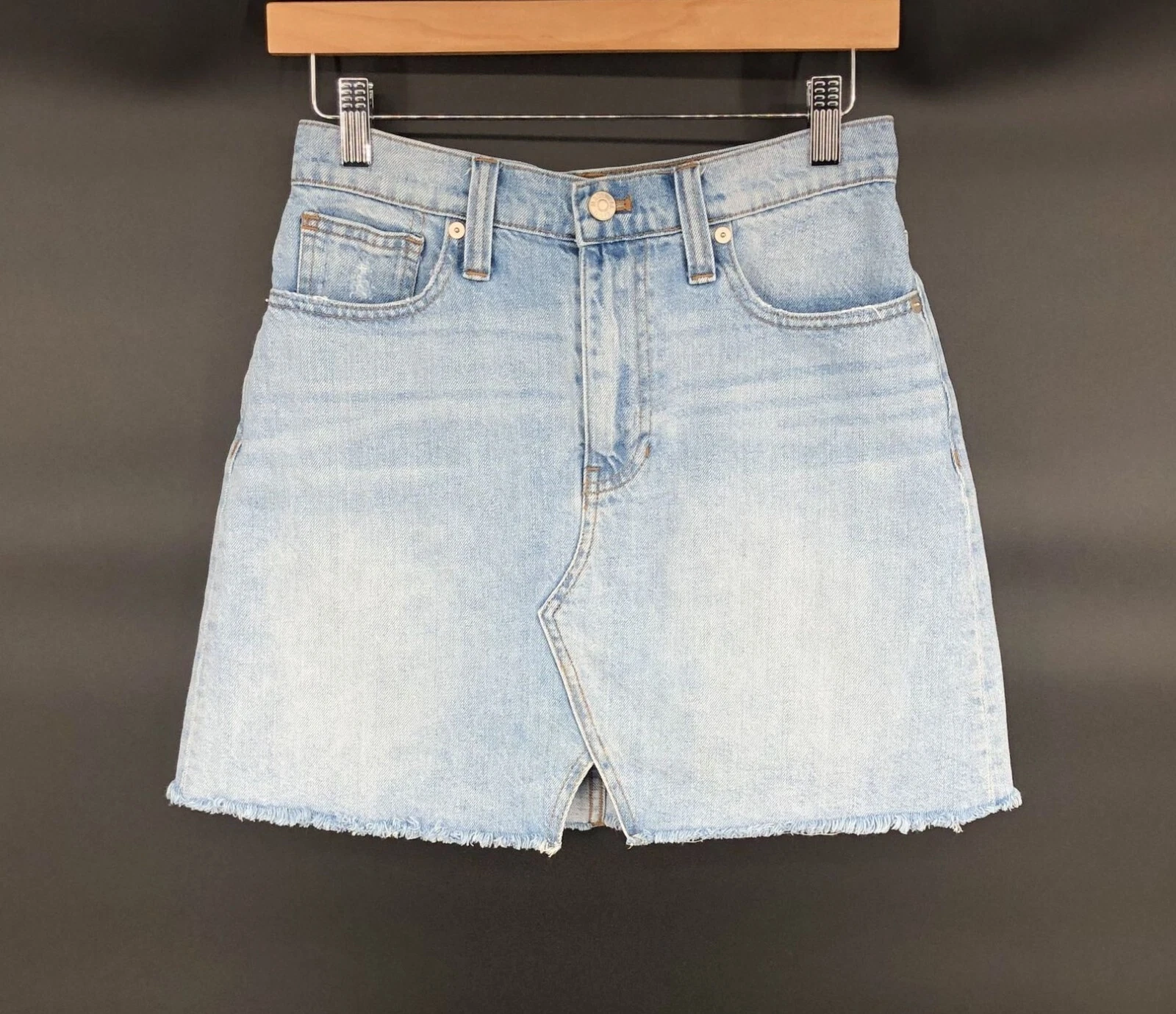Madewell Rigid Denim A-Line Mini Skirt Cutout Edition Womens 26 Retro Cowgirl