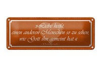 Blechschild Spruch 27X10 Cm Liebe HeißT Anderen Menschen So Deko Schild Tin Sign