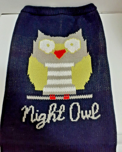 Dog Pet Sweater "NIGHT OWL" Grreat Choice Acrylic Sweater Size XL