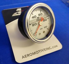 Aeromotive 15633 Fuel Pressure Gauge 0-100 Psi Liquid Filled Chrome Bezel 18npt