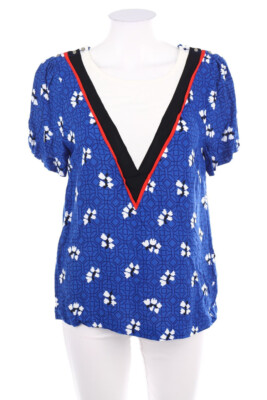 suncoo Kurzarm-Bluse Print T 1 = D 34 electric blue NEU
