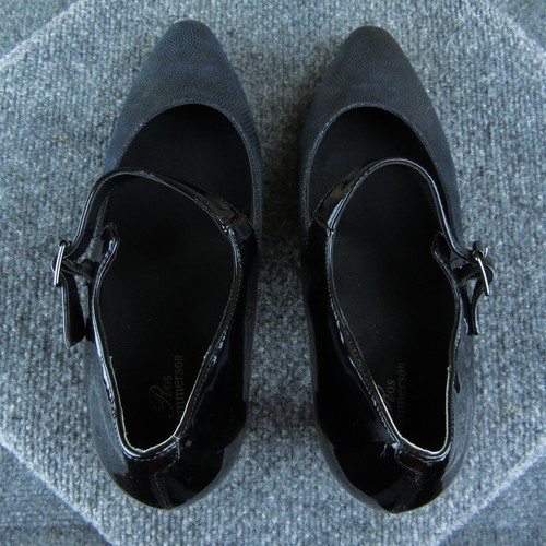 Ros Hommerson Kiki Women Mary Jane Heel Shoes Size 8 Wide Black Leather - Imagen 6 de 9