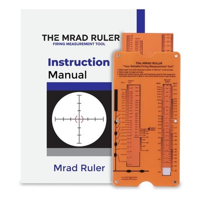 Value Plus Mrad Ruler - Long Range Shooting Slide Rule Calculator Dark Orange