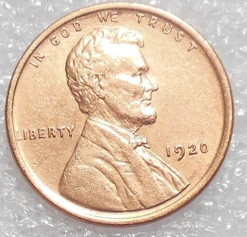 1920 RED/Brown About Uncirculated Lincoln Wheat Cent