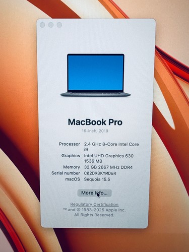 Apple MacBook Pro 16" 2019 Touch Bar ID i9 8-Core 2.4Ghz 32GB 512GB Space Grey - Afbeelding 18 van 24