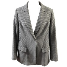 Express Blazer Small Black White Houndstooth Tailored Professional Chic