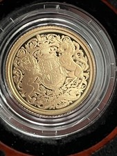 2022 King Charles III Memorial Gold Half Sovereign Coin, 22 Carat, Proof coin.