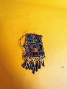 Antique Apache Strike-a-Lite Antique Beaded Bag Native American Cones Fringe