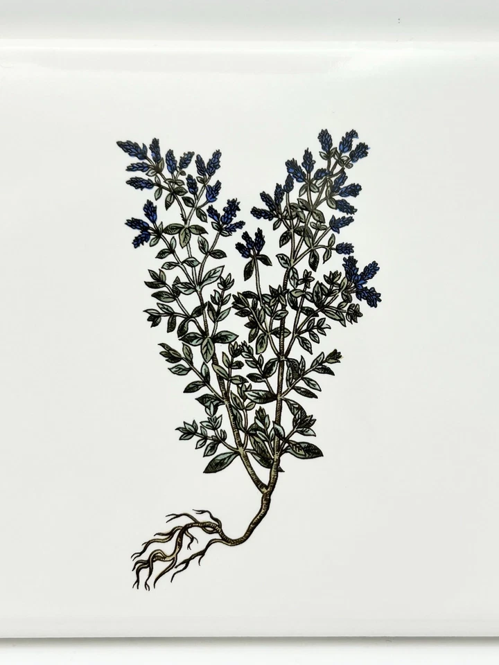 复古 Mid-State/Mannington MCT 瓷砖 4 3/8 英寸白色花卉植物口音 2 件套 — 第 3/4 张图片