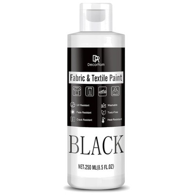 Stofffarbe Schwarze Textilfarbe 250ml Waschfest  Stoffmalfarbe