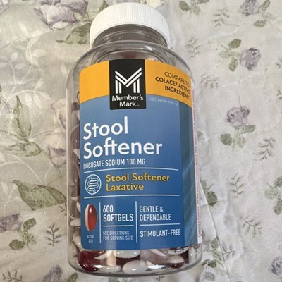 Member's Mark Stool Softener Docusate Sodium 100mg 600 Softgels Stimulant-Free