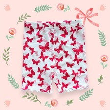 New VTG 2002 Gymboree La Playa Girls Butterfly Print Bike Shorts - 12-18 Months