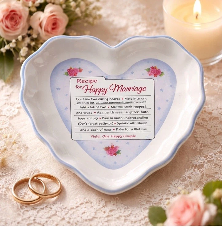 Abbey Press Heart Shaped Ceramic Recipe for a Happy Marriage Baking Dish
Opens in a new window or ta