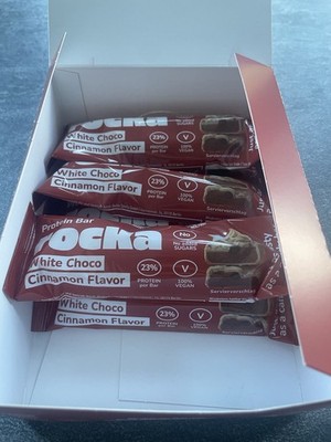 6x rocka Protein Bar White Choco Cinnamon mit MHD 09/2026