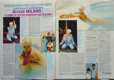 ** ALYSSA MILANO: 2 SEITEN 1993 französisches CLIPPING / COUPURE DE PRESSE