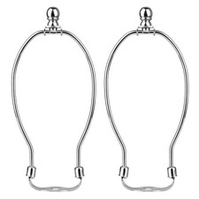 8 Inch Lamp Harp 2 Set Silver Lamp Shade Harp Holder with Finial DIY Detachab...