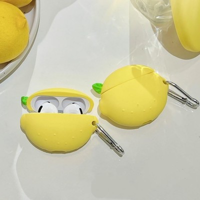 Silicone Case for Airpods Pro/Pro 2 Gen, Cute Lemon Fruit Protective Cover Skin