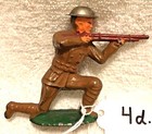 Barclay Antique Lead Toy Soldier, Sniper, Kneeling, Firing, Long Stride #4d rare — photo 4
