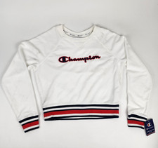 Champion Women  s Cropped Sweatshirt Small Campus French Terry NEW w/ Tags White
