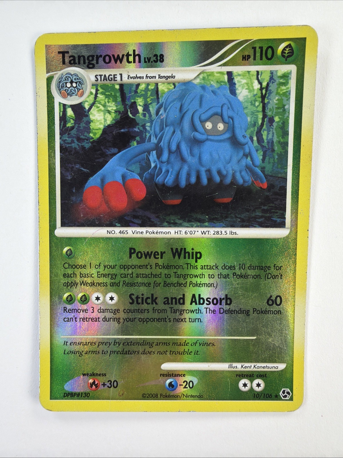 Tangrowth LV. 38 10/106 Reverse Holo HP Great Encounters TCG Pokemon