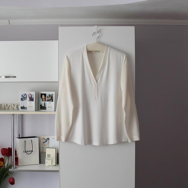 Women Van Laack Shirt Ivory Viscose 36