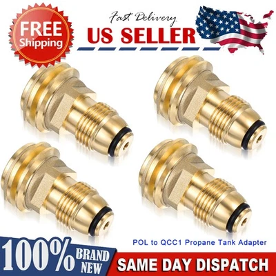 POL to QCC1 Propane Tank Adapter 100 lb LP Tank Valve to Type-1 w/ O-ring