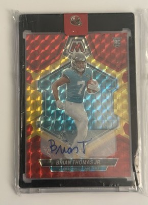2024 PANINI Mosaic Brian Thomas Jr Auto-Fusion Red & Yellow Choice Auto RC NFL
