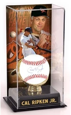 Cal Ripken Jr. Baltimore Orioles Signed Baseball and HOF Display Case
