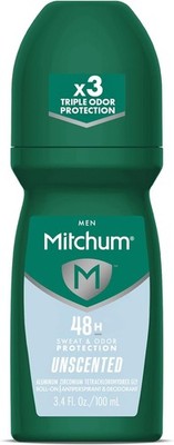 Mitchum Men's Antiperspirant Deodorant Roll-On, Quick Drying & Gentle Formula