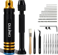 Model Kit with Scribing Tools, Pin Vise Hand Drill Set, Tweezers, Black 