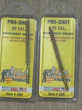 Two New PRO-SHOT .20 Cal. Bronze Bristles Brass Core Benchrest Brushes #20R