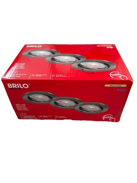 3X Briloner Einbaustrahler Nickel GU10 LED 3X 5,5W 3X 460Lm 3000K Dimmbar Ø86Mm-image
