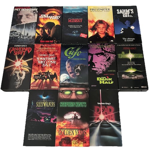 Stephen King Lot of 13 VHS Tapes Beautiful Condition @ Climate Controlled Stored