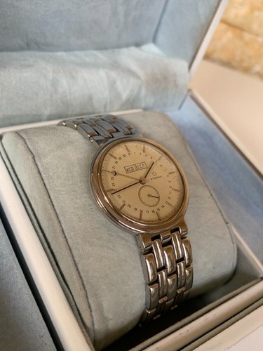RELOJ CALENDARIO TRIPLE ETERNA VINTAGE CUARZO 224.2149.41M CABALLEROS 34MM AÑOS 90 CON CAJA - Imagen 6 de 24