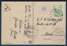 LETONIA: Postal de felicitación de cumpleaños de 1937 de Melluzi; ciudad pequeña - franqueo debido