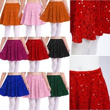 Kids Girls Dancewear Ruffled Skirt Birthday Mini Skirt Carnival Festival Jazz