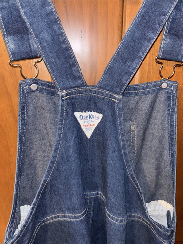 OshKosh B’Gosh Vestbak Vintage 80s Overall Denim Blue Dress Jumper Size 6 - Picture 4 of 7