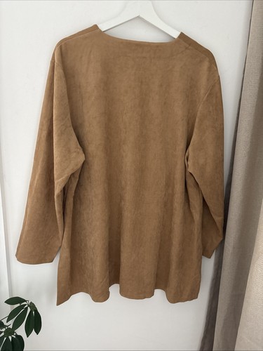 C&A Sixth Sense Size 22 Vintage Womens Beige Pin Cord Blouse Shirt - Picture 6 of 8