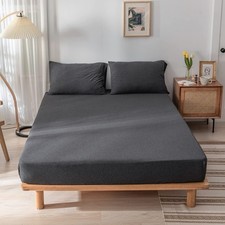 Jersey Knit Cotton Fitted Sheet 3 Piece - Ultra Soft, Free and Breathable, 15...
