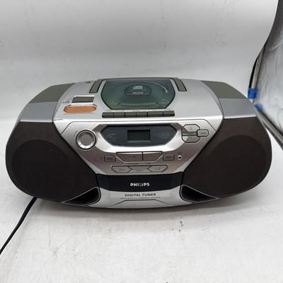 Philips AZ1040 Cassette CD Radio Boombox and Recorder - Tested (Read Description